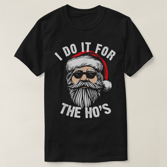 Funny Santa Beard Christmas Humor T-Shirt (Design Front)