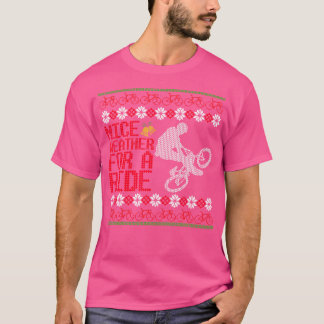 Funny Santa Bicycle Cyclist Ugly Christmas Bmx Rid T-Shirt