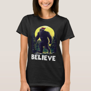 Funny Santa Bigfoot Christmas Sasquatch Believe Xm T-Shirt