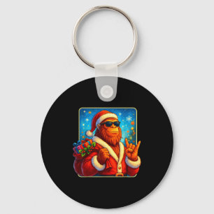 Funny Santa Bigfoot Christmas Sasquatch Xmas Boys Keychain