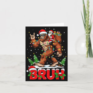 Funny Santa Bigfoot Sasquatch Rock Christmas Xmas Card