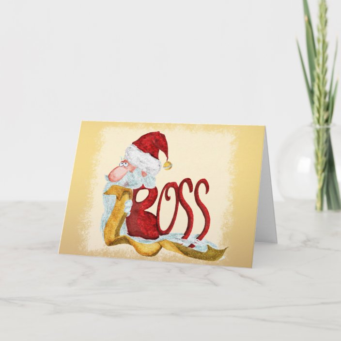Funny Santa boss Christmas Holiday Card | Zazzle.com