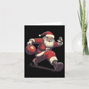 Funny Santa Bowler Bowling Player Christmas Xmas P Card