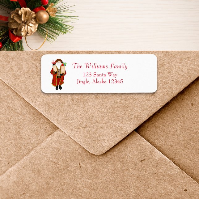 Funny Santa Bringing The Liquor Christmas  Label (Creator Uploaded)