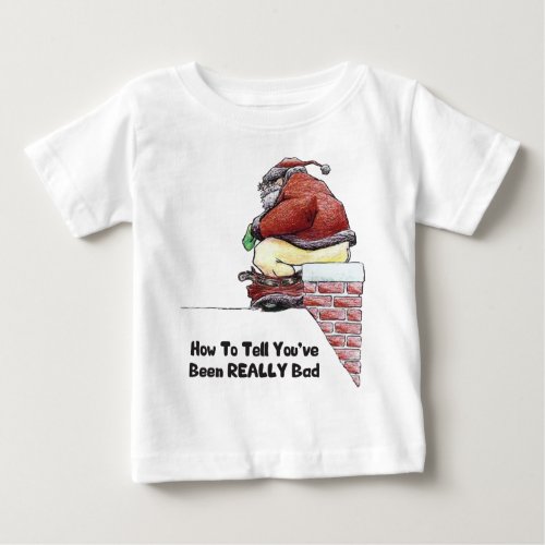 Funny Santa Cartoon _ Christmas Baby T_Shirt