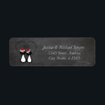 Funny Santa cat couple Christmas  chalkboard Label<br><div class="desc">Funny Santa cat couple Christmas chalkboard design.A touch of elegance and style.Customize with your monogram initial,  name and address details.</div>