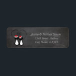 Funny Santa cat couple Christmas  chalkboard Label<br><div class="desc">Funny Santa cat couple Christmas chalkboard design.A touch of elegance and style.Customize with your monogram initial,  name and address details.</div>