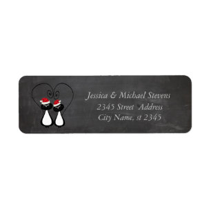 Funny Santa cat couple Christmas  chalkboard Label
