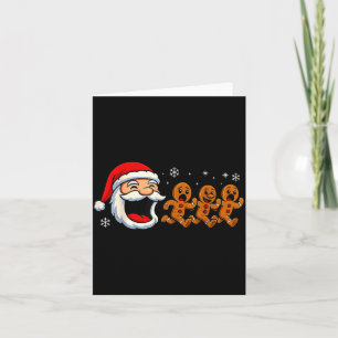 Funny Santa Chasing Gingerbread Christmas Cookie  Card