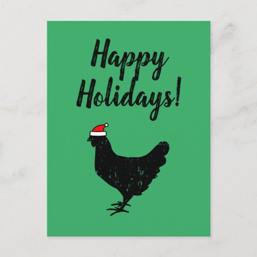 Funny Santa chicken Christmas Holiday postcards
