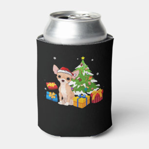 Funny Santa Chihuahua Dog Christmas Tree Gifts Xma Can Cooler