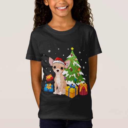 Funny Santa Chihuahua Dog Christmas Tree Gifts Xma T_Shirt