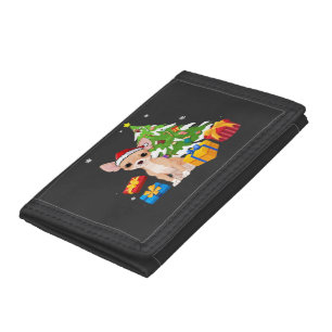 Funny Santa Chihuahua Dog Christmas Tree Gifts Xma Tri-fold Wallet