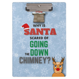 Funny Santa Chimney Joke Christmas Humor Clipboard
