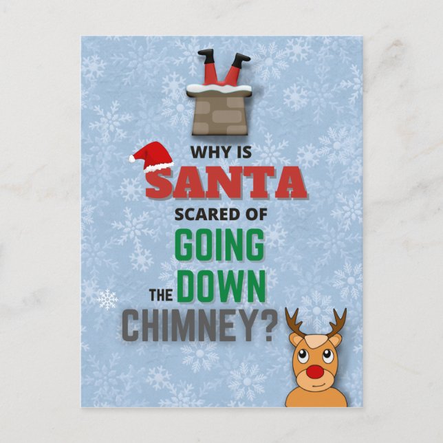 Funny Santa Chimney Joke Christmas Humor  Postcard (Front)