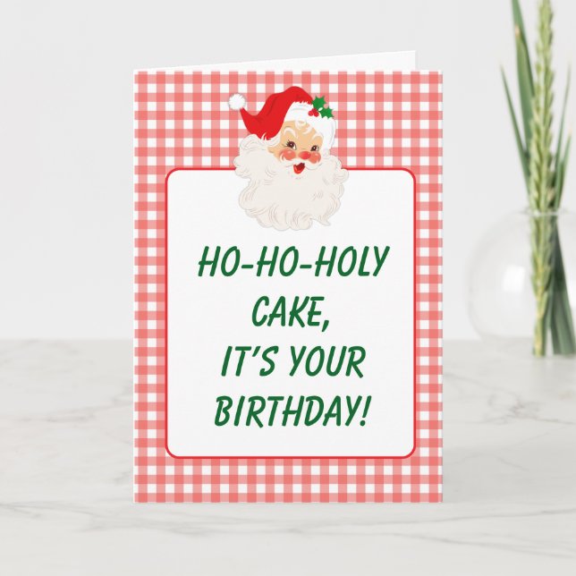Funny Santa Christmas Birthday Card (Front)