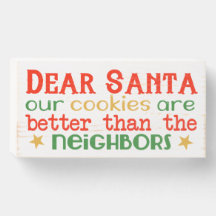 Funny Santa Christmas Cookies Quote Rustic