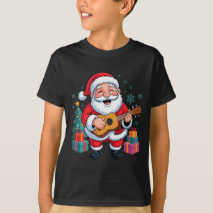Funny Santa Christmas Design Ukulele Holiday Xmas T-Shirt