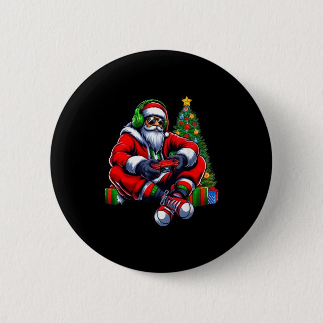 Funny Santa Christmas Gamer Controller Xmas Gaming Button (Front)