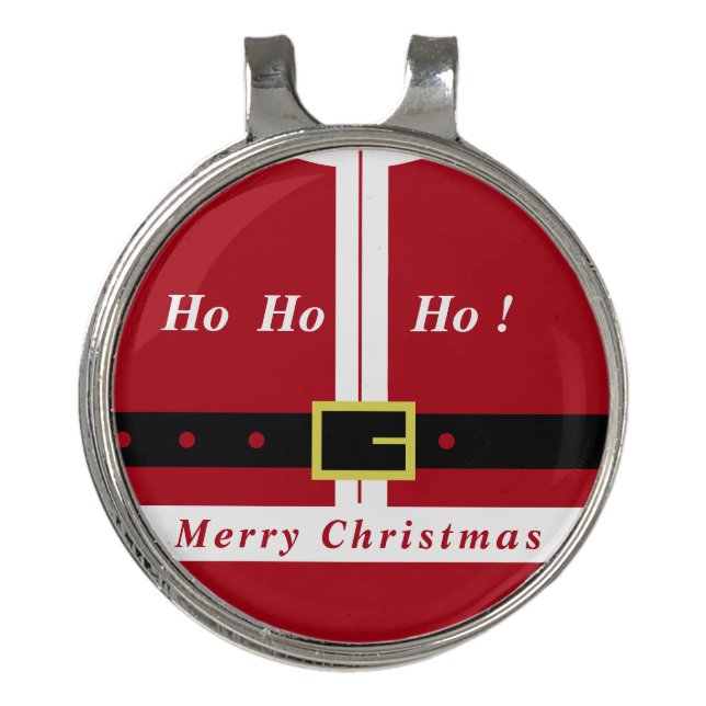 Funny Santa Christmas Golf Hat Clip Ball Marker (Front)
