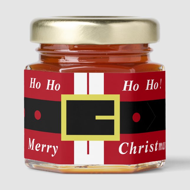 Funny Santa Christmas Honey Jar Favors (Front)