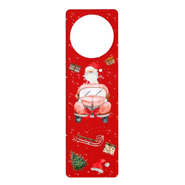 Funny Santa Christmas house Door Hanger (Front)