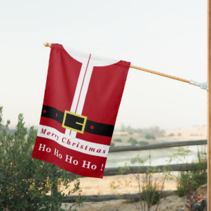 Funny Santa Christmas House Flag