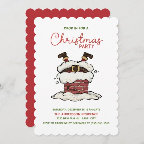 Funny Santa Christmas Party Invitation