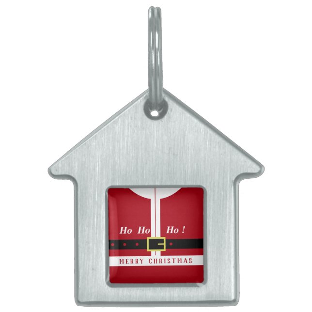 Funny Santa Christmas Pet ID Tag (Front)