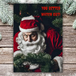 Funny Santa Christmas You Better Watch Out  Holiday Card<br><div class="desc">How about getting into the holiday season with a bit of humor? Our Christmas Creepy Santa and funny quote cards might be just what you are looking for. Also available as digital download.</div>