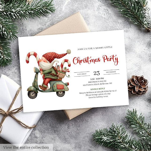 Funny Santa Classic Red Green Digital Party Invite (Funny Santa Classic Red Green Digital Party Invitation

)