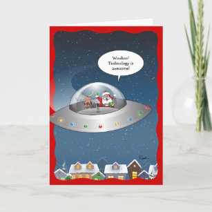 Funny Santa Claus Alien Christmas Holiday Card