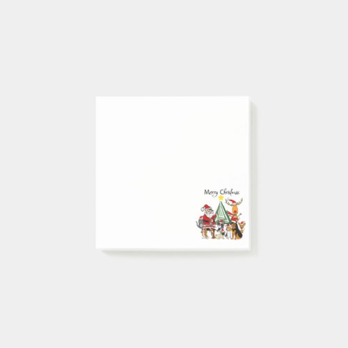 Funny Santa Claus and Friends Christmas Cartoon Post_it Notes