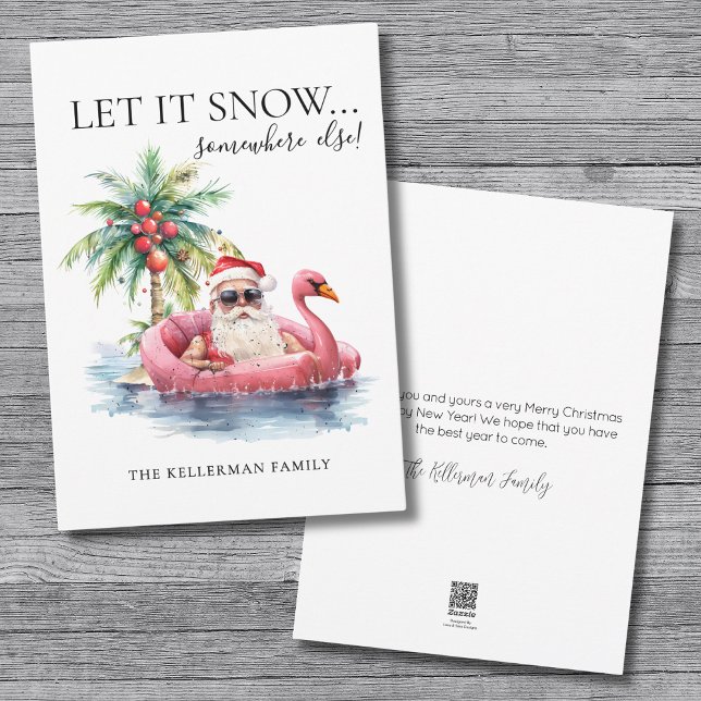 Funny Santa Claus Beach Christmas Holiday Card (Funny Santa Claus Tropical Beach Christmas Holiday Card)