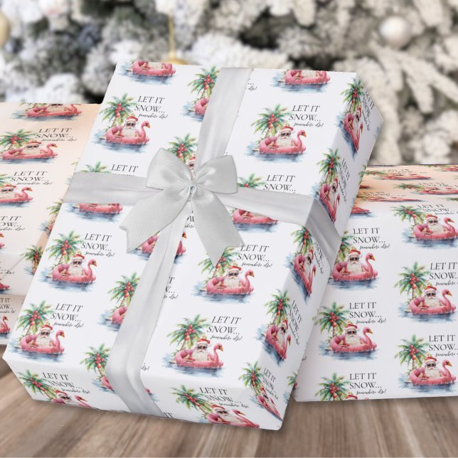 Funny Santa Claus Beach Christmas Wrapping Paper (Funny Santa Claus Tropical Beach Christmas Wrapping Paper)