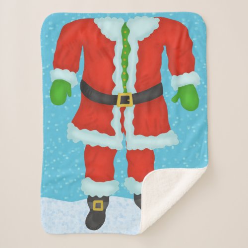 Funny Santa Claus Body Novelty Christmas Holiday Sherpa Blanket