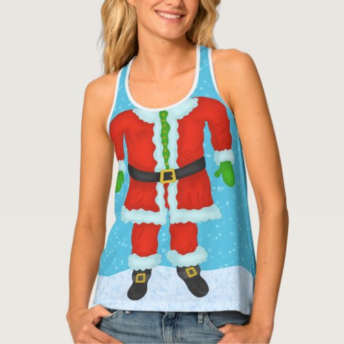 Funny Santa Claus Body Novelty Christmas Holiday Tank Top