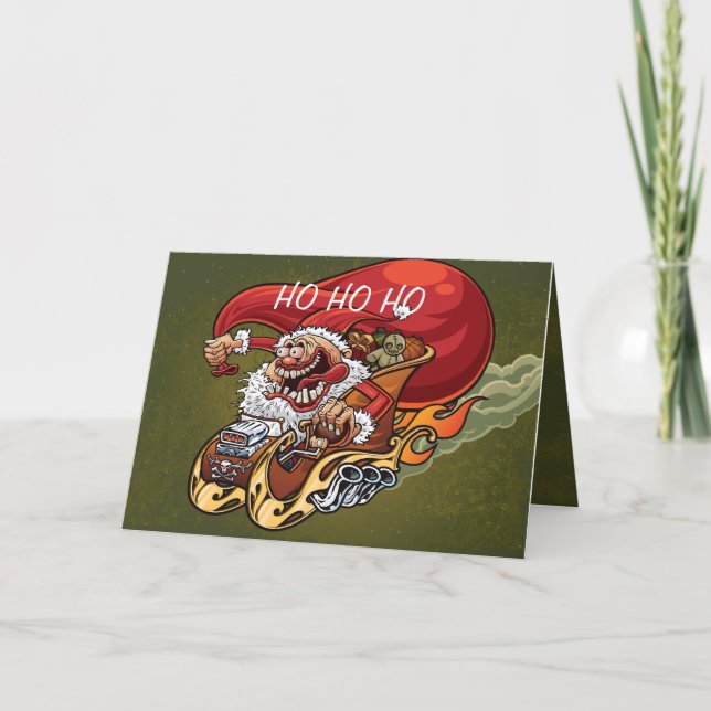 Funny Santa Claus Christmas Card Red Hot Santa (Front)
