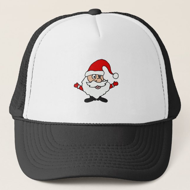 Funny Santa Claus Christmas Design Trucker Hat (Front)