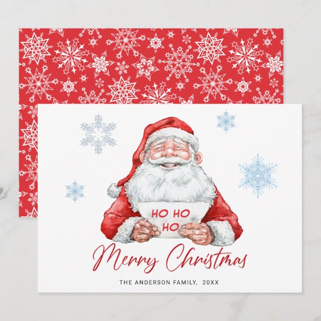 Funny Santa Claus Christmas Greeting Holiday Card (Front/Back)