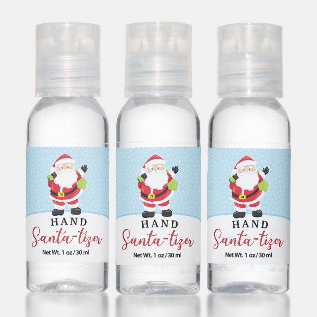 Funny Santa Claus Christmas Holiday Party Favors Hand Sanitizer (Set)