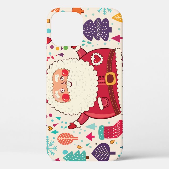 Funny Santa Claus Christmas Illustration Case-Mate iPhone Case (Back)
