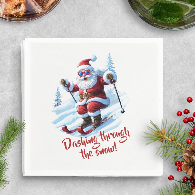 Funny Santa Claus Christmas Paper Napkins (Creator Uploaded)