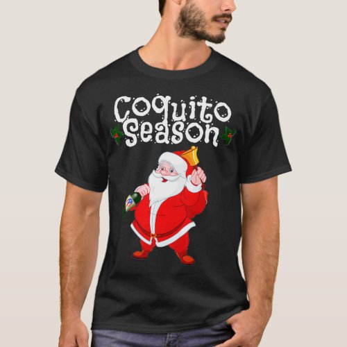 Funny Santa Claus Christmas Puerto Rican Coquito S T_Shirt