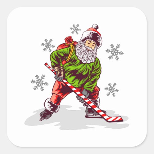 Funny Santa Claus Christmas Square Sticker