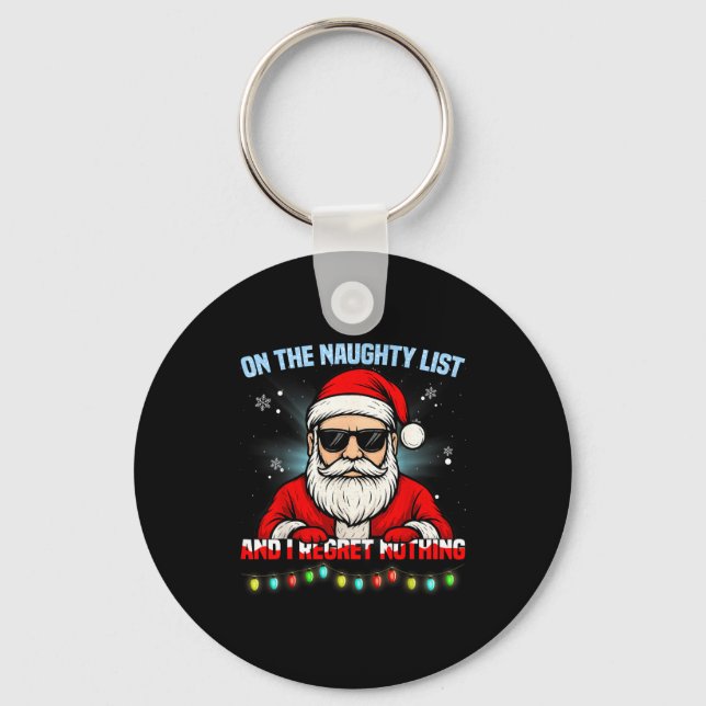 Funny Santa Claus Christmas Xmas For Men Women Boy Keychain (Front)