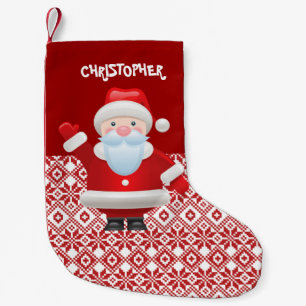 Funny Santa Claus Custom Name  Small Christmas Stocking