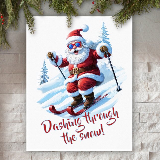 Funny Santa Claus Dashing Through the Snow Wall Poster (Creator Uploaded)