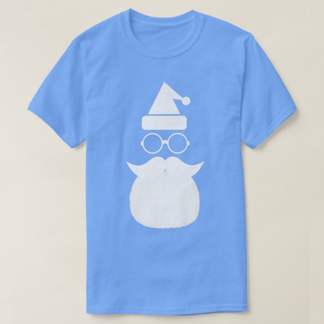 Funny Santa Claus face Sunglasses with Hat Beard C T-Shirt (Design Front)