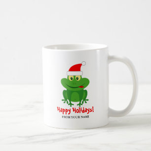 Funny Santa Claus frog cartoon custom Christmas Coffee Mug